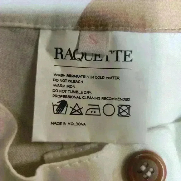 Raquette women's brown zebra print pants wide leg tailored pants size small - Picture 9 of 10